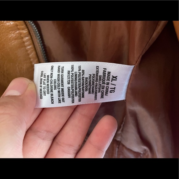 SOLD Faux Tan Leather Jacket EUC - Picture 4 of 4